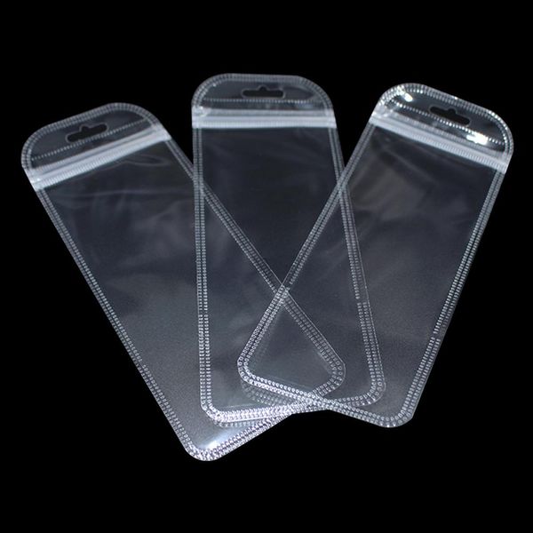 100pcs 8.5x18.5cm Transparent Plastic Zip Lock Packaging Bag With Hang Hole Data Line Craft Retail Self Seal Zipper Storage Bag H Bbyjku
