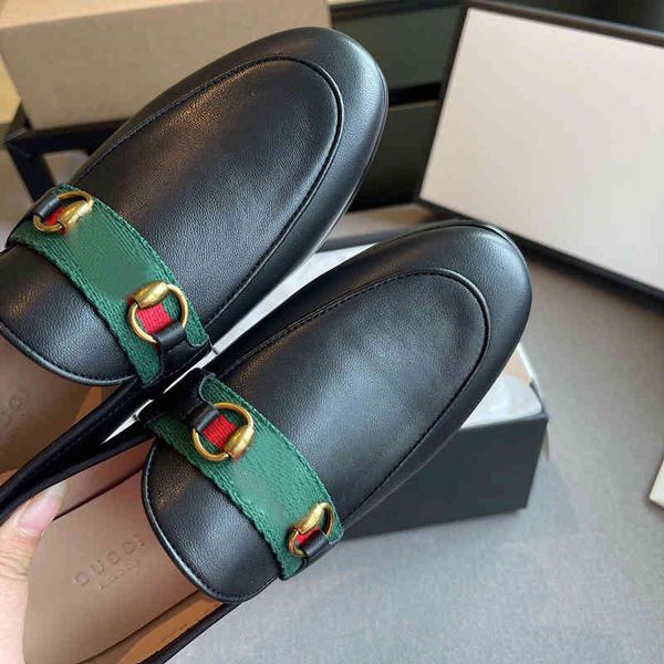 women luxury designer dress shoes genuine leather casual flat heel slipper metal buckle slippers ladies loafers trample lazy boat round toes, Black
women luxury designer dress shoes genuine leather casual flat heel slipper metal buckle slippers ladies loafers trample lazy boat round toes, Black
