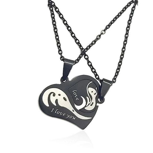 pendant necklaces 1 pair of declaration i love you couple necklace stitching stainless steel jewelry gold black accesorios mujer bijoux gift, Silver
pendant necklaces 1 pair of declaration i love you couple necklace stitching stainless steel jewelry gold black accesorios mujer bijoux gift, Silver