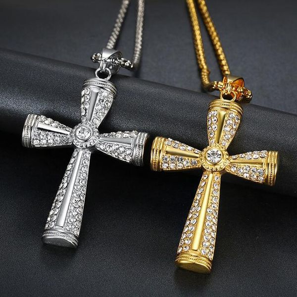 2021 with section titanium steel diamond cross necklace accessories clavicle domineering male and female couple pendant jewelry, Silver
2021 with section titanium steel diamond cross necklace accessories clavicle domineering male and female couple pendant jewelry, Silver