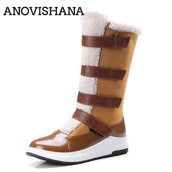 anovishana winter warm boots female boot platform boots buckle shoes woman low heels mid calf snow botas size 33-43 d423, Black
anovishana winter warm boots female boot platform boots buckle shoes woman low heels mid calf snow botas size 33-43 d423, Black