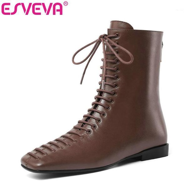 boots esveva 2021 women shoes winter ankle leather+pu flat heel elegant motorcycle lace up fashion platform size 34-391, Black
boots esveva 2021 women shoes winter ankle leather+pu flat heel elegant motorcycle lace up fashion platform size 34-391, Black