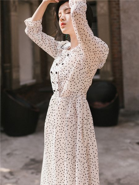 2021 spring summer mid-calf fit and flare peter pan collar dot female sweety long white dress 9wmh, Black;gray
2021 spring summer mid-calf fit and flare peter pan collar dot female sweety long white dress 9wmh, Black;gray