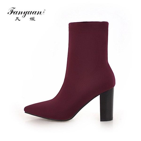 boots fanyuan women's pointed toe yarn elastic ankle thick heel high heels shoes woman female socks short, Black
boots fanyuan women's pointed toe yarn elastic ankle thick heel high heels shoes woman female socks short, Black