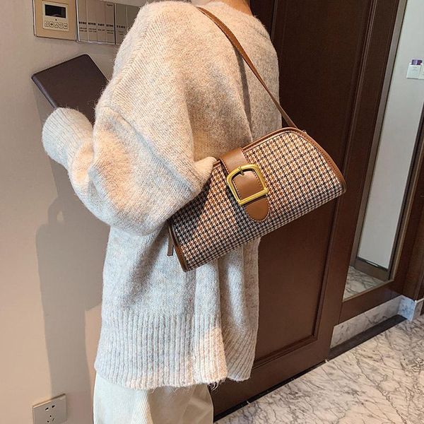 shoulder bags for women bag female shopper messenger sac plaid underarm