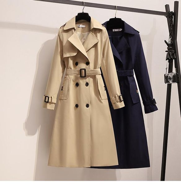 women's trench coats khaki coat for women spring autumn elegant double buttons outerwear with belt, Tan;black
women's trench coats khaki coat for women spring autumn elegant double buttons outerwear with belt, Tan;black