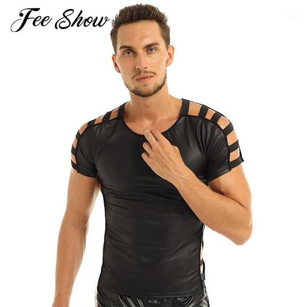 mens soft faux leather slim fit t-shirt short sleeves round neck cut out elastic band fashion pullover muscle t-shirts 1, White;black
mens soft faux leather slim fit t-shirt short sleeves round neck cut out elastic band fashion pullover muscle t-shirts 1, White;black
