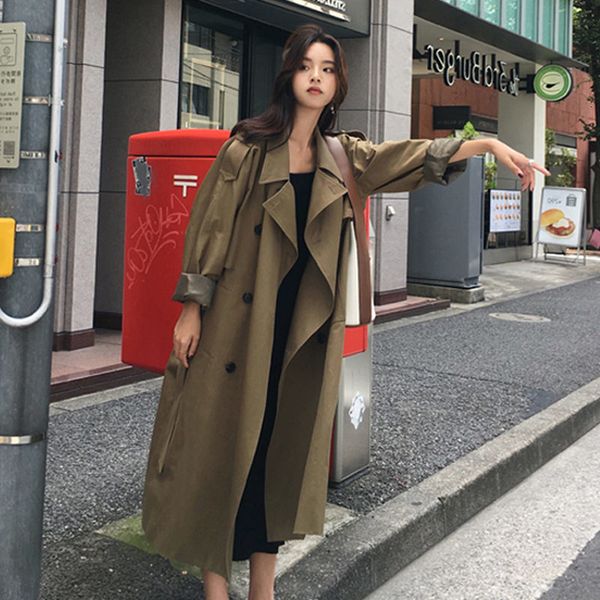 solid trench coat women's mid-length 2020 spring autumn new loose british style fashion long sleeve double breasted coatsf2754, Tan;black
solid trench coat women's mid-length 2020 spring autumn new loose british style fashion long sleeve double breasted coatsf2754, Tan;black