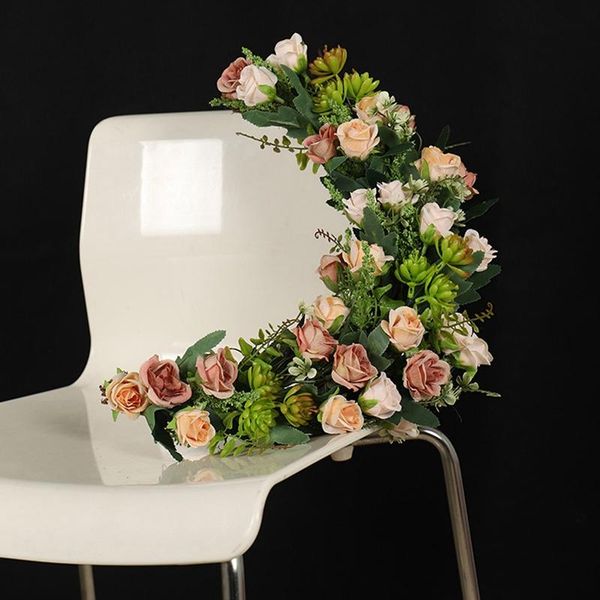 artificial flower wreath half moon shape rose flowers garland front door wreath for home wedding party decoration
artificial flower wreath half moon shape rose flowers garland front door wreath for home wedding party decoration