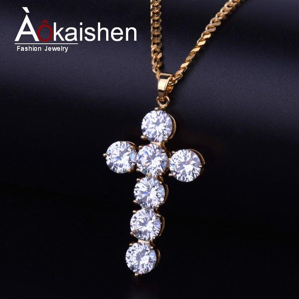 chains iced out zircon cross pendant gold color copper material cz pendants necklace chain fashion hip hop jewelry, Silver
chains iced out zircon cross pendant gold color copper material cz pendants necklace chain fashion hip hop jewelry, Silver