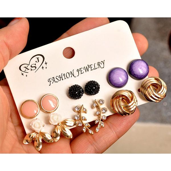 new fashion women jewelry wholesale girls party pink black stud pretty mix and match 6 pairs /set earrings gift ing, Golden;silver
new fashion women jewelry wholesale girls party pink black stud pretty mix and match 6 pairs /set earrings gift ing, Golden;silver