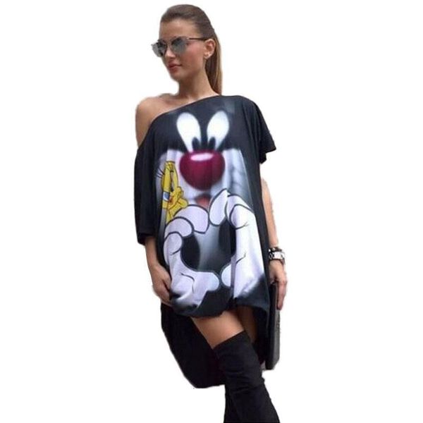 femme women summer dress 2016 arrival cartoon cute print loose dress black ukraine vestido mujer plus size, Black;gray
femme women summer dress 2016 arrival cartoon cute print loose dress black ukraine vestido mujer plus size, Black;gray