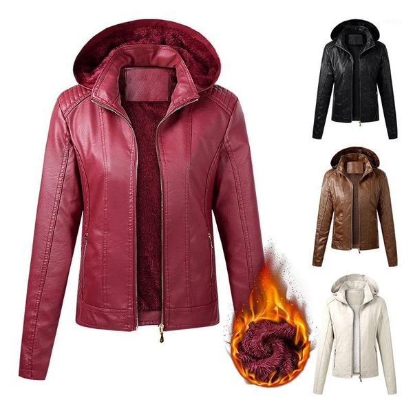 aksr 2020 new women's jacket pu leather plus velvet motorcycle suit solid color autumn and winter zipper hooded casual fashion1, Black
aksr 2020 new women's jacket pu leather plus velvet motorcycle suit solid color autumn and winter zipper hooded casual fashion1, Black