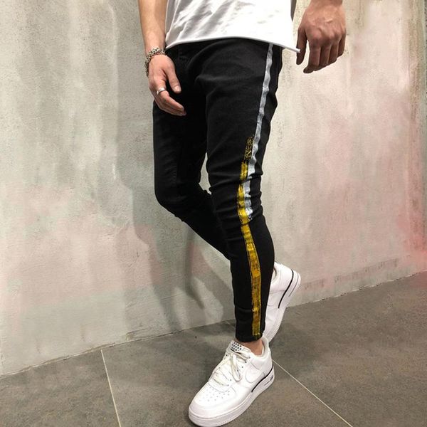 men's jeans men personality stripe coating printed joggers slim fit denim pants homme hip hop high street cotton male skinny, Blue
men's jeans men personality stripe coating printed joggers slim fit denim pants homme hip hop high street cotton male skinny, Blue