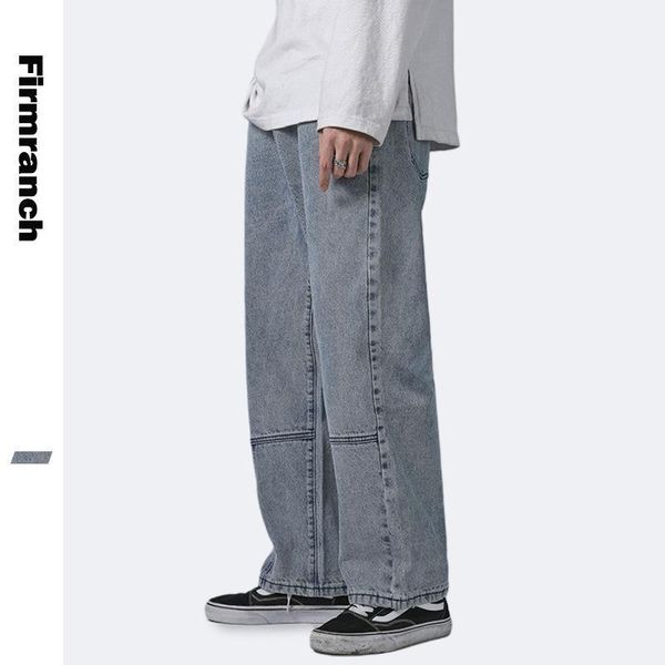 men's jeans firmranch 2021 spring/autumn men versatile straight pants for wide leg loose lightblue patchwork long boys demin pants1, Blue
men's jeans firmranch 2021 spring/autumn men versatile straight pants for wide leg loose lightblue patchwork long boys demin pants1, Blue