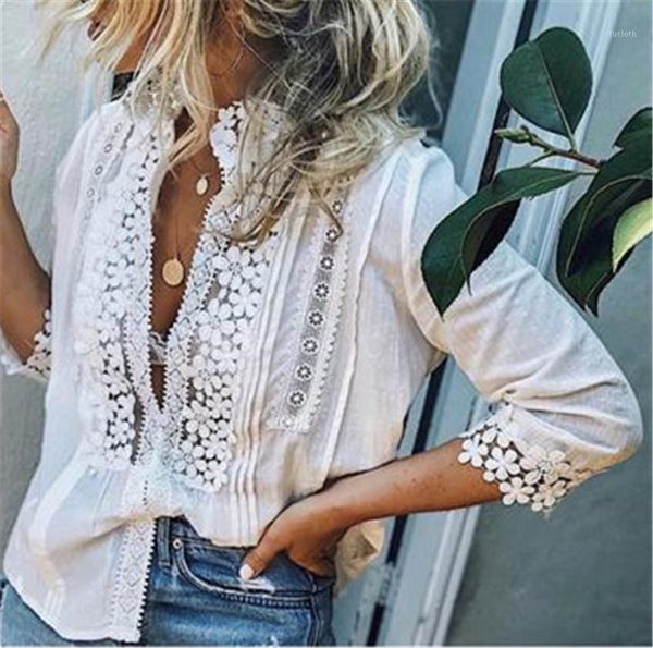 women boho long sleeve floral lace white blouses hollow out beach elegant shirt harajuku femme clothes summer party w31
women boho long sleeve floral lace white blouses hollow out beach elegant shirt harajuku femme clothes summer party w31