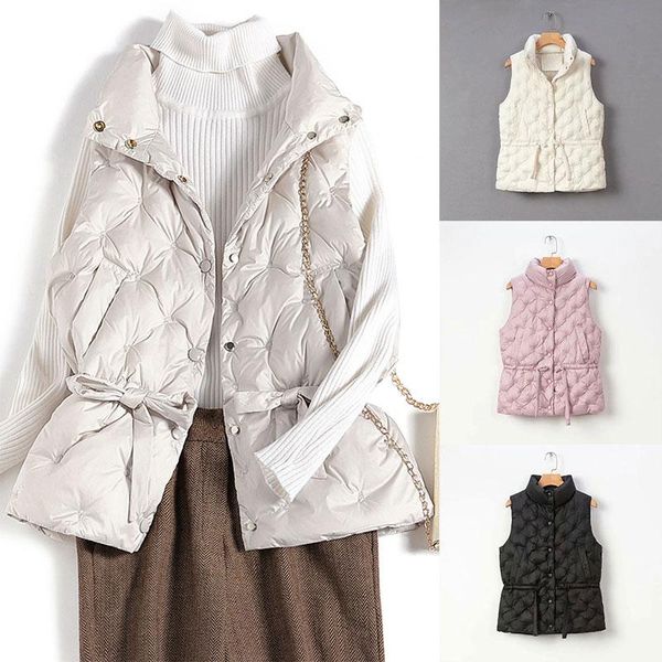 2021 women sleeveless cotton vest drawstring padded jackets female vests stand collar sleeveless waistcoat winter warm coat, Black;white
2021 women sleeveless cotton vest drawstring padded jackets female vests stand collar sleeveless waistcoat winter warm coat, Black;white