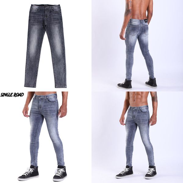 singleroad brand eur size men's skinny jeans men solid plain stretch blue jeans male denim casual pants slim fit q0105, Black;white
singleroad brand eur size men's skinny jeans men solid plain stretch blue jeans male denim casual pants slim fit q0105, Black;white