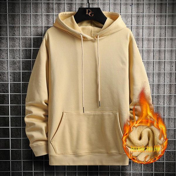 men's hoodies & sweatshirts 2021 winter solid color hooded cotton thicken plush pullover casual fashion bottomed shirt coats m-3xl, Black
men's hoodies & sweatshirts 2021 winter solid color hooded cotton thicken plush pullover casual fashion bottomed shirt coats m-3xl, Black