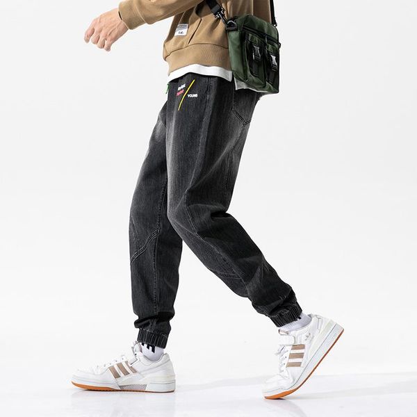 men's streetwear hip hop harem jeans men loose embroidery drawstring joggers elastic waist casual denim pants man clothes kg-257, Blue
men's streetwear hip hop harem jeans men loose embroidery drawstring joggers elastic waist casual denim pants man clothes kg-257, Blue