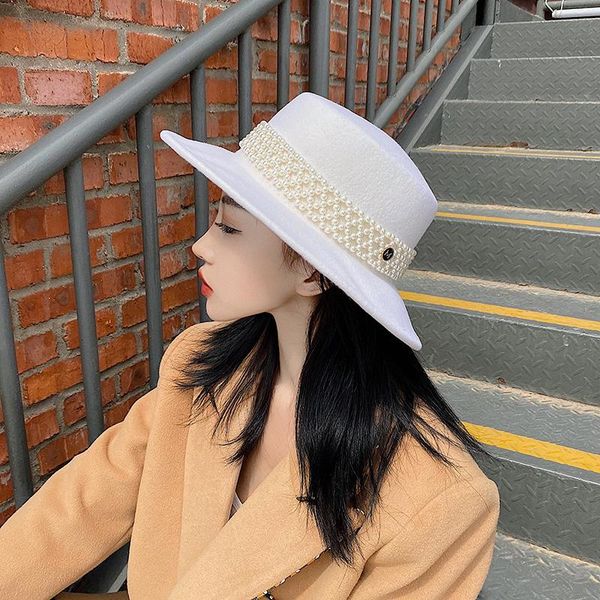 202011-shi winter wool pearl ribbon letters lady fedoras cap women leisure holiday jazz hat, Blue;gray
202011-shi winter wool pearl ribbon letters lady fedoras cap women leisure holiday jazz hat, Blue;gray