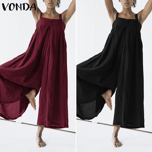 vonda women wide leg pants cotton jumpsuit backless rompers summer casual loose playsuits plus size overalls pantalon femme y200422, Black;white
vonda women wide leg pants cotton jumpsuit backless rompers summer casual loose playsuits plus size overalls pantalon femme y200422, Black;white
