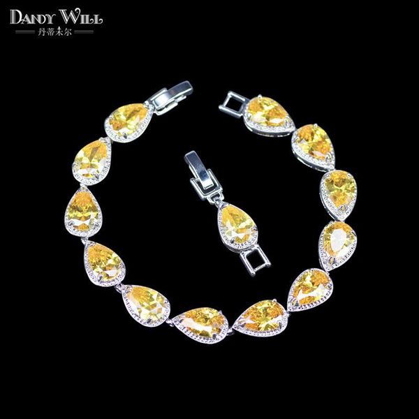 charm bracelets brand pear cut yellow stone cubic zircon for women fashion bridal wedding jewelry birthday gift, Golden;silver
charm bracelets brand pear cut yellow stone cubic zircon for women fashion bridal wedding jewelry birthday gift, Golden;silver