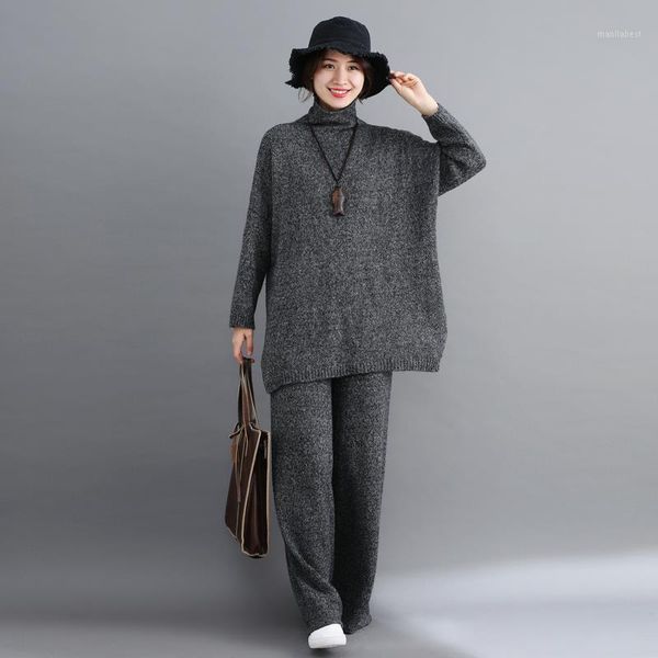 fashion plus size women's sweater suit loose sweater women 2020 high neck wide leg pants 2 piece set women outfit1, White;black
fashion plus size women's sweater suit loose sweater women 2020 high neck wide leg pants 2 piece set women outfit1, White;black