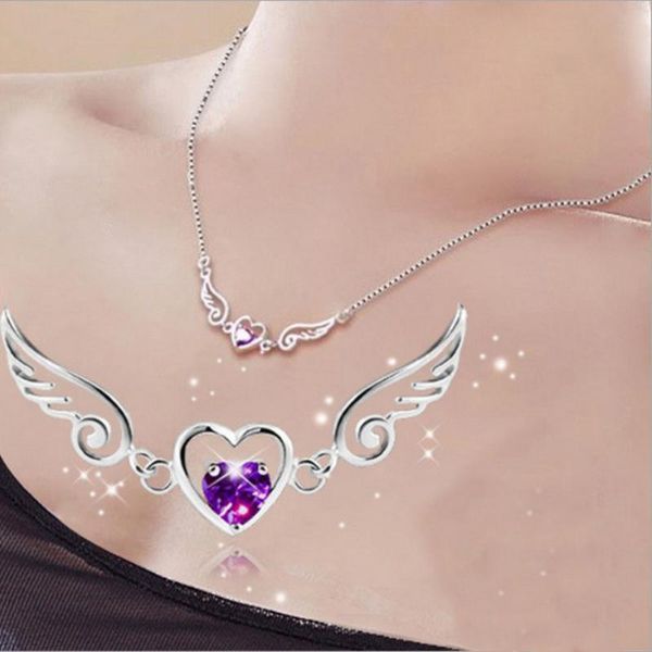 romantic angel wing heart necklace pendant necklaces for women love charm lady necklace jewelry gift angela choker, Silver
romantic angel wing heart necklace pendant necklaces for women love charm lady necklace jewelry gift angela choker, Silver