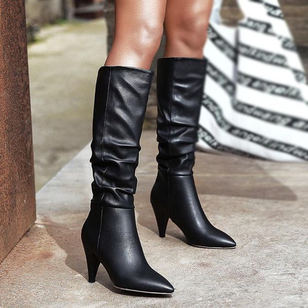 boots women retro knee-high zipper boots para mujer winter med heel plus size women's black ladies square heel shoes#3
boots women retro knee-high zipper boots para mujer winter med heel plus size women's black ladies square heel shoes#3
