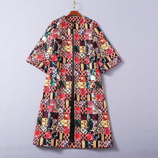 women's wool & blends european and american wear 2021 winter style three-quarter sleeves retro print cardigan fashionable woolen coat, Black
women's wool & blends european and american wear 2021 winter style three-quarter sleeves retro print cardigan fashionable woolen coat, Black