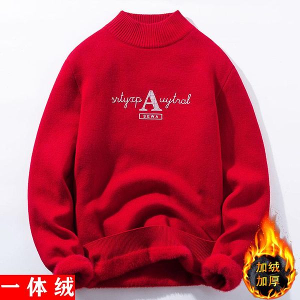 2020 new winter casual thick warm fleece men sweater pullover plus velvet thick half-high collar mens sweaters, White;black
2020 new winter casual thick warm fleece men sweater pullover plus velvet thick half-high collar mens sweaters, White;black