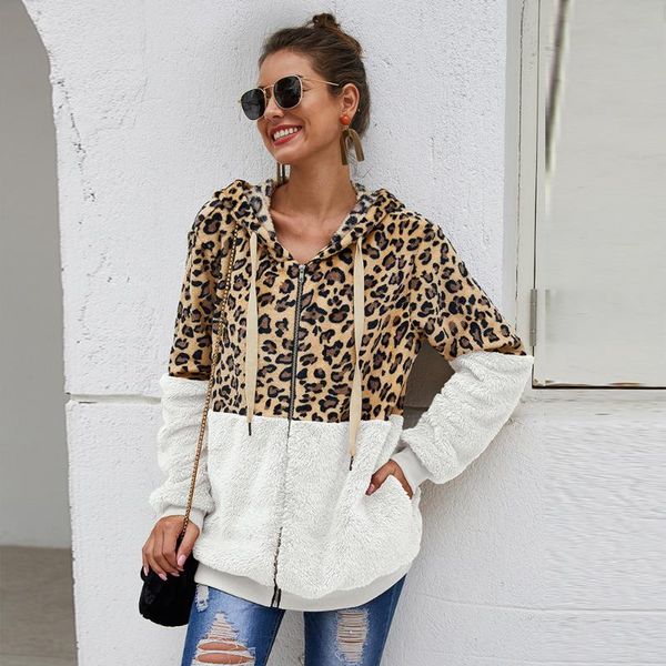 women's jackets 2021 women cardigan plush coat zipper autumn winter pocket female fleece fur sweater jacket coats leopard hooded, Black;brown
women's jackets 2021 women cardigan plush coat zipper autumn winter pocket female fleece fur sweater jacket coats leopard hooded, Black;brown