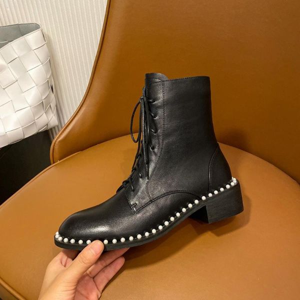 qzyerai new winter genuine leather women boots ankle short boots pearl edge female fashion women shoes, Black
qzyerai new winter genuine leather women boots ankle short boots pearl edge female fashion women shoes, Black