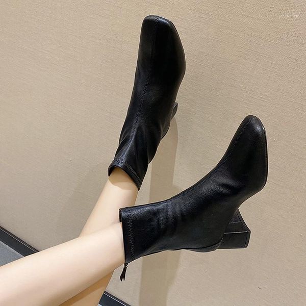 boots england style celebrity slim riding women back zipper pu leather ankle bottes square toe chunky high heels stretch botas1, Black
boots england style celebrity slim riding women back zipper pu leather ankle bottes square toe chunky high heels stretch botas1, Black