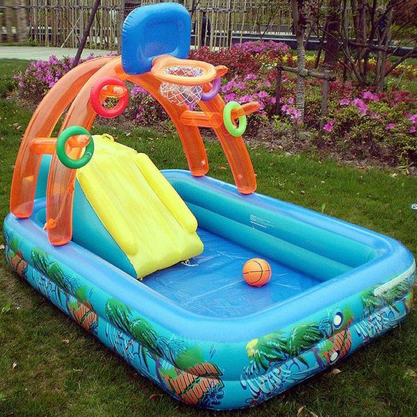 multifunction inflatable splash paddling pool swimming spray game pool with slide for kids children
multifunction inflatable splash paddling pool swimming spray game pool with slide for kids children