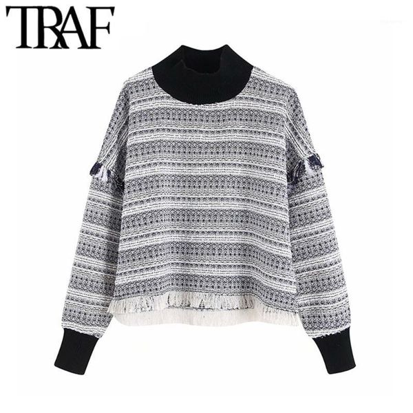 traf women vintage stylish striped patchwork tassel tweed sweatshirt fashion o neck long sleeve loose pullovers chic 1, Black
traf women vintage stylish striped patchwork tassel tweed sweatshirt fashion o neck long sleeve loose pullovers chic 1, Black