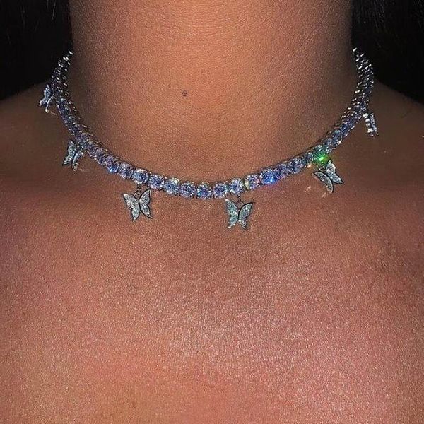 new iced out bling hip hop women jewelry heart arrow cz tennis chain with cz butterfly charm rectangle rainbow choker necklaces 0927, Silver
new iced out bling hip hop women jewelry heart arrow cz tennis chain with cz butterfly charm rectangle rainbow choker necklaces 0927, Silver