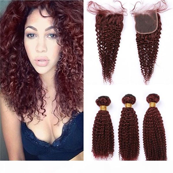 burgundy red curly human hair weaves with closure pure 99j kinkys curly peruvian virgin hair 3bundles with wine red lace closure 4x4, Black
burgundy red curly human hair weaves with closure pure 99j kinkys curly peruvian virgin hair 3bundles with wine red lace closure 4x4, Black