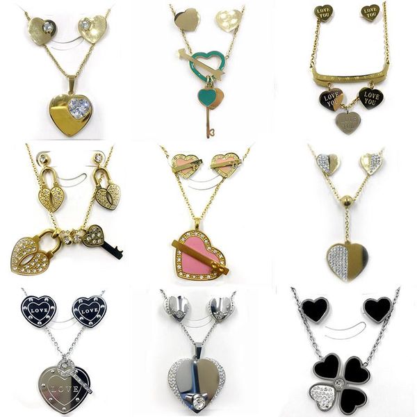 oufei heart necklace earrings set women's stainless steel sets female fashion crystal jewellery gift only one set, Silver
oufei heart necklace earrings set women's stainless steel sets female fashion crystal jewellery gift only one set, Silver