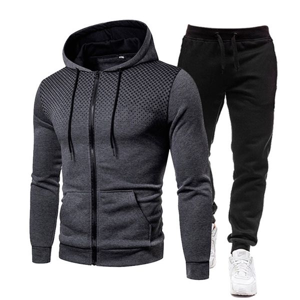 men's tracksuit hooded jackets and sweatpants two piece sets casual zipper jogging suits outdoor male sportswear gym clothing 220308, Gray
men's tracksuit hooded jackets and sweatpants two piece sets casual zipper jogging suits outdoor male sportswear gym clothing 220308, Gray