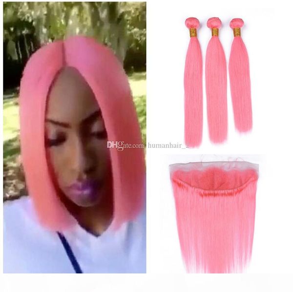 virgin brazilian pink color human hair 3 bundles deals with full frontal silky straight pure pink 13x4 lace frontal closure with weaves, Black;brown
virgin brazilian pink color human hair 3 bundles deals with full frontal silky straight pure pink 13x4 lace frontal closure with weaves, Black;brown