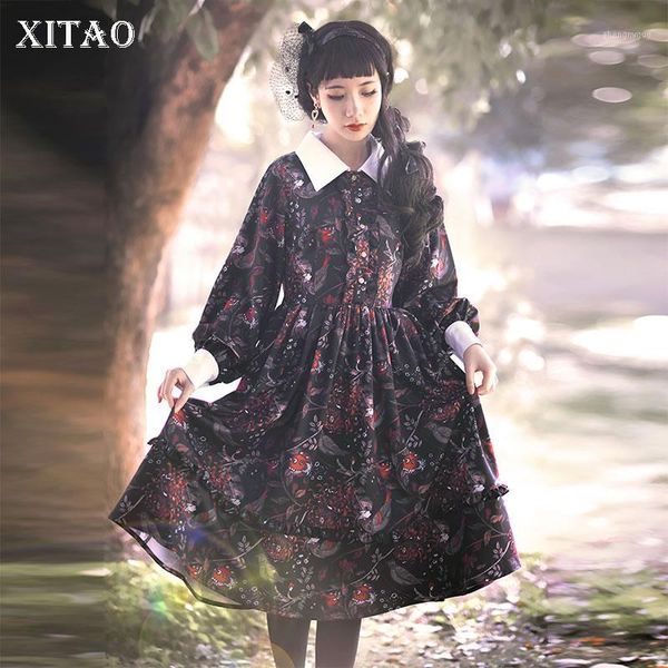 xitao patchwork print ruffles dress women clothes spring new fashion loose turn down collar full sleeve elegant dress zll50271, Black;gray
xitao patchwork print ruffles dress women clothes spring new fashion loose turn down collar full sleeve elegant dress zll50271, Black;gray