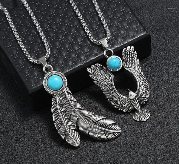new natural stone eagle pendant necklace retro trendy men's stainless steel feather pendant fashion hip-hop jewelry1, Silver
new natural stone eagle pendant necklace retro trendy men's stainless steel feather pendant fashion hip-hop jewelry1, Silver