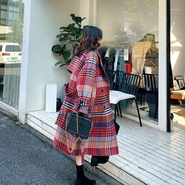 plaid women blends coat 2020 new autumn winter red coat medium long think warm overcoat female woolen jacket1, Black
plaid women blends coat 2020 new autumn winter red coat medium long think warm overcoat female woolen jacket1, Black