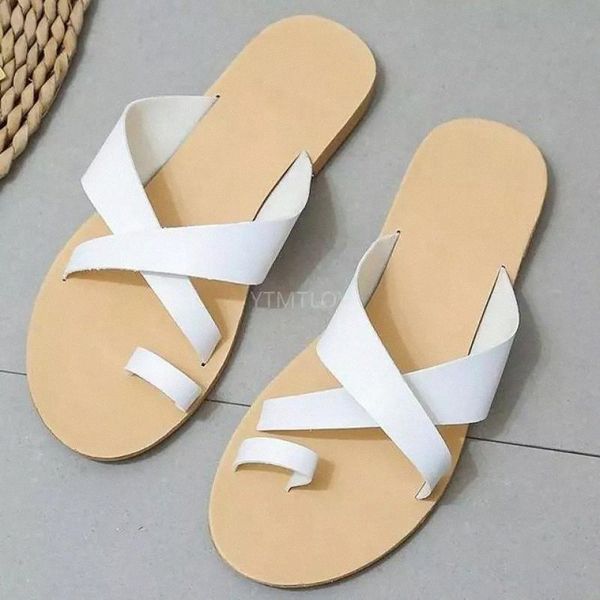 flat slides sandals women white black leather slippers flip flops 2021 summer shoes slip on zapatillas mujer casa sapatos #st1q