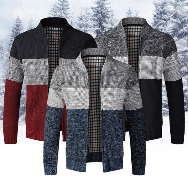 men's jackets 2021 spring men sweater coat color patchwork cardigan clothes knitted outerwear stand collar zip up jacket, Black;brown
men's jackets 2021 spring men sweater coat color patchwork cardigan clothes knitted outerwear stand collar zip up jacket, Black;brown