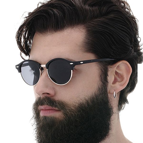 vintage men's polarized sunglasses women semi rimless sun glasses for men classic round half gafas, White;black
vintage men's polarized sunglasses women semi rimless sun glasses for men classic round half gafas, White;black