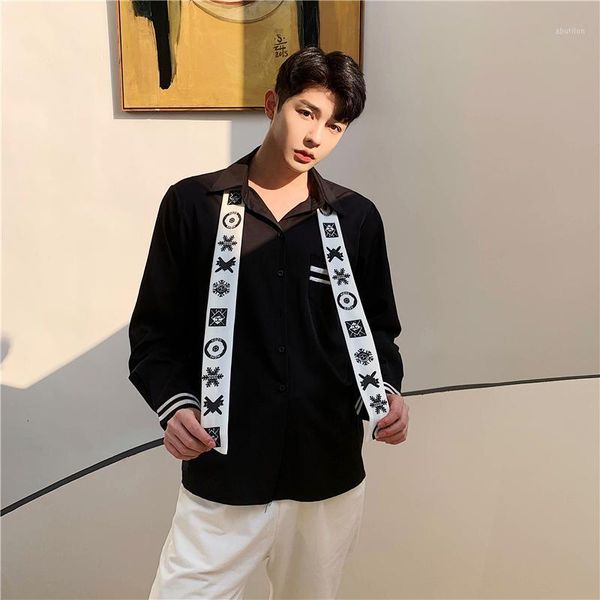 men's casual shirts male streetwear retro fashion dress men spring summer tie long sleeve thin shirts1, White;black
men's casual shirts male streetwear retro fashion dress men spring summer tie long sleeve thin shirts1, White;black