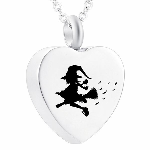 stainless steel heart ashes pendant halloween witch on flying broom cremation urn memorial heart necklace jewelry, Silver
stainless steel heart ashes pendant halloween witch on flying broom cremation urn memorial heart necklace jewelry, Silver